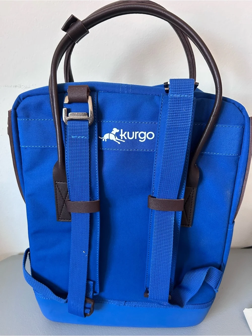 Kurgo Royal Blue Dog Carrier Backpack with Brown Accents